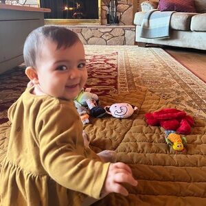 Mustard Long Sleeve Peplum Top for Kids